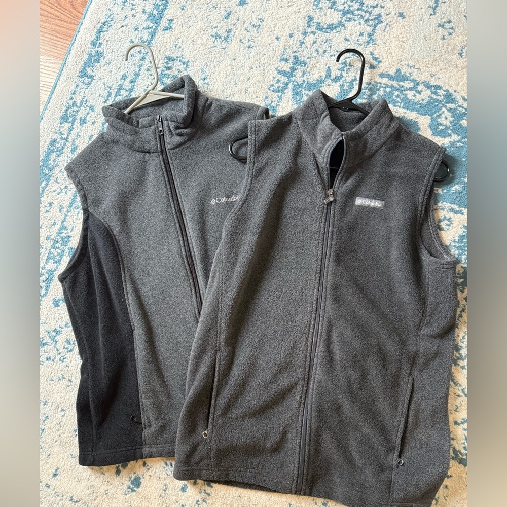 Columbia Fleece Vests, TWO. Size XL